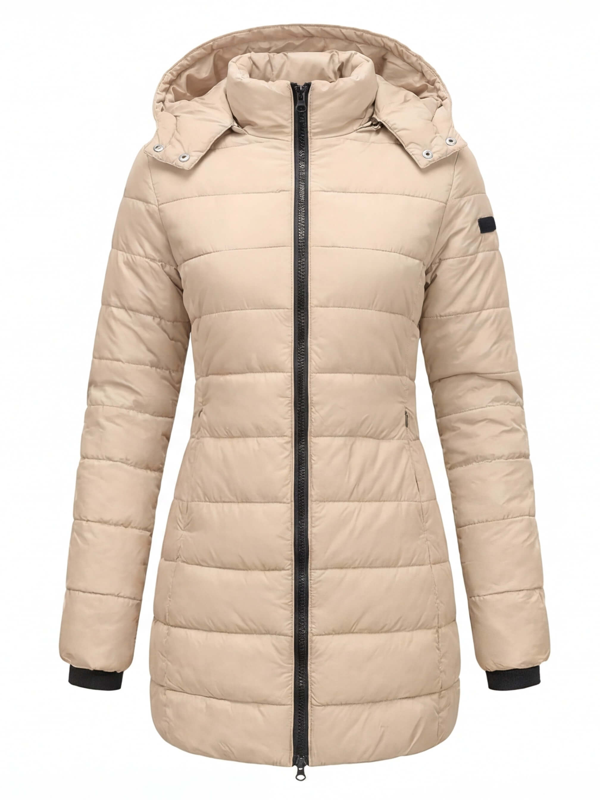 Damen Winter Steppmantel – Figurbetonter Kapuzenmantel