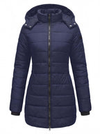 Cappotto invernale imbottito da donna – Cappotto a figura aderente con cappuccio