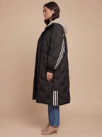 Damen Winter Steppmantel – Langer Oversize Puffer Coat mit Kapuze
