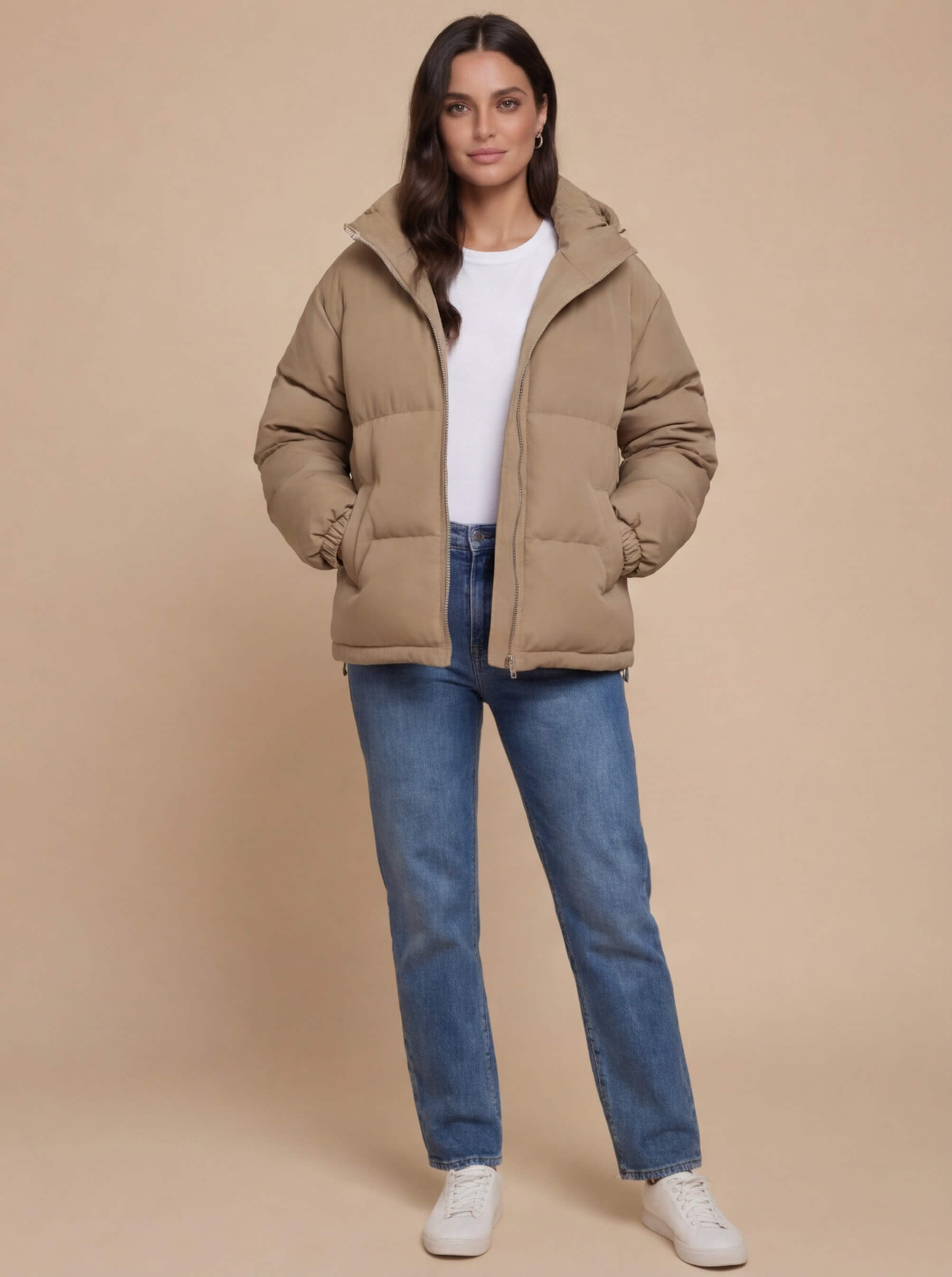 Damen Winterjacke – Warme Leichte Pufferjacke mit Kapuze