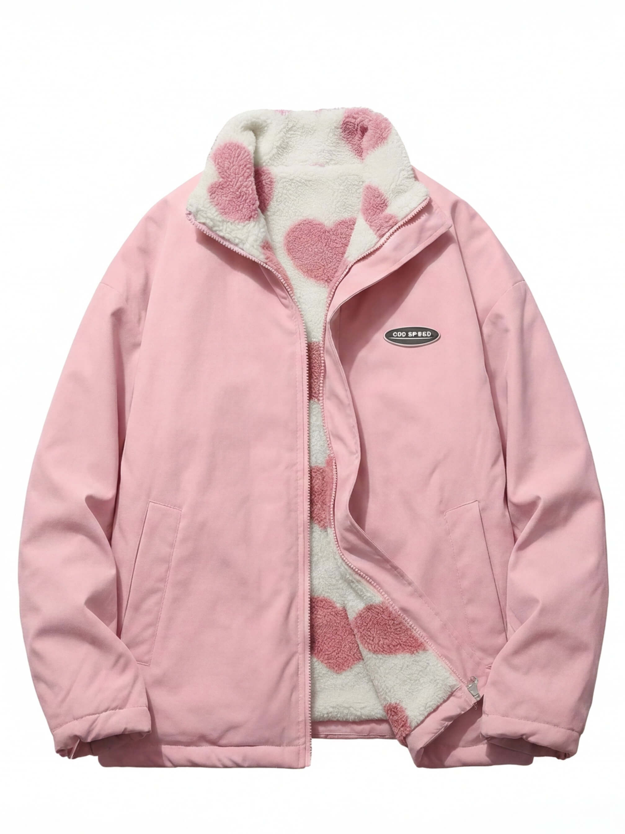 Damen Winterjacke – Wendbare Herzfell Cozy Puffer Jacket