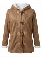 Damen Wintermantel – Gefütterter Vintage-Dufflecoat mit Kapuze