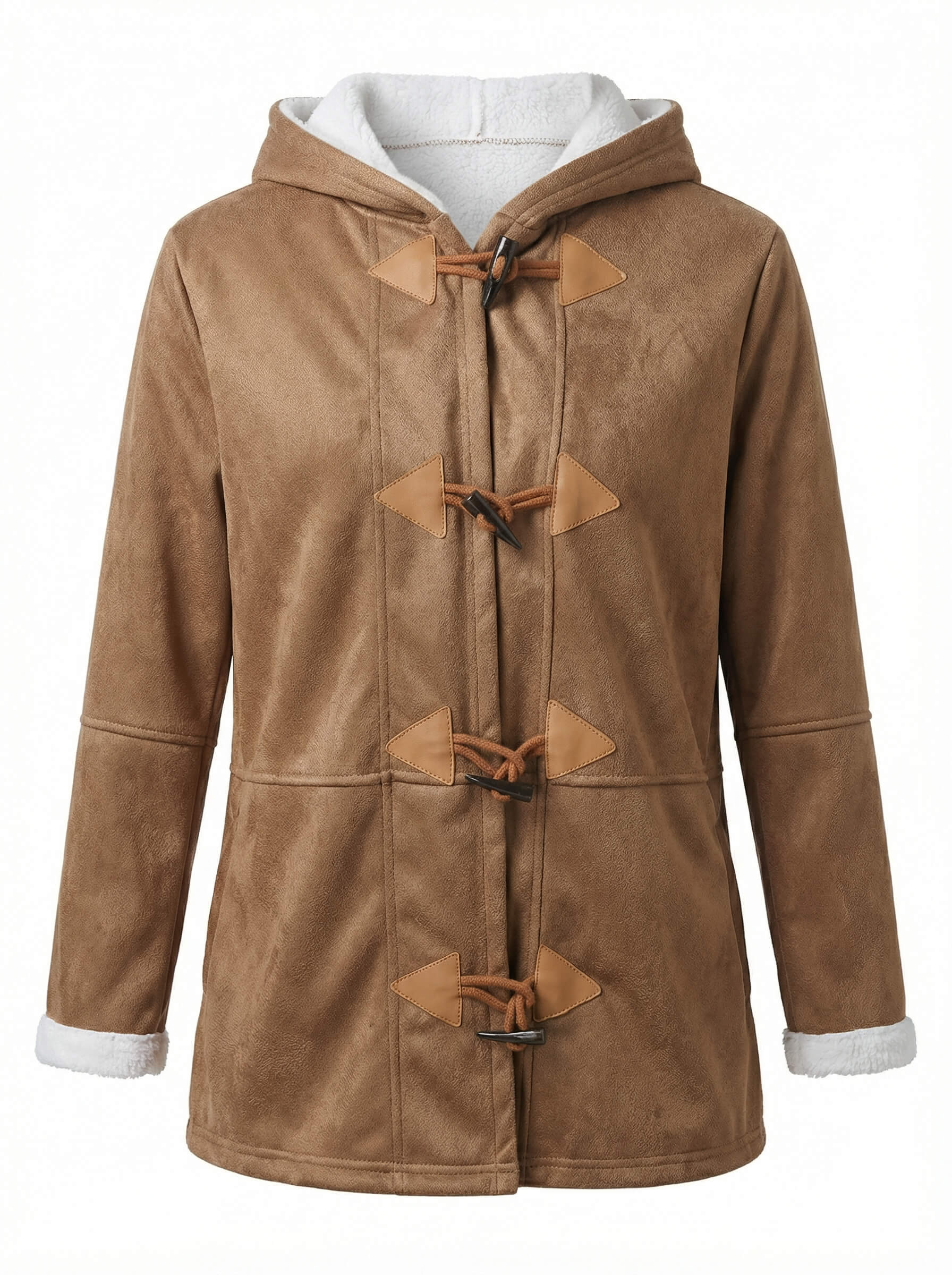 Damen Wintermantel – Gefütterter Vintage-Dufflecoat mit Kapuze