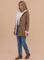 Damen Wintermantel – Gefütterter Vintage-Dufflecoat mit Kapuze