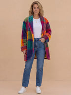 Damen Wintermantel – Oversized & Bunt Kariert