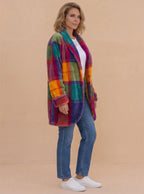 Damen Wintermantel – Oversized & Bunt Kariert
