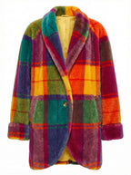 Damen Wintermantel – Oversized & Bunt Kariert