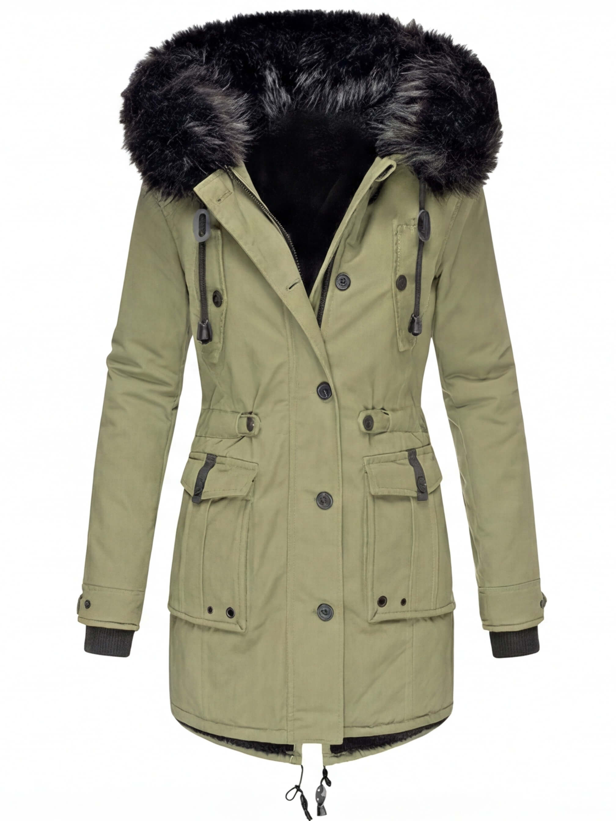 Damen Winterparka – Wasserabweisend & Warm Gefüttert mit Fellkapuze