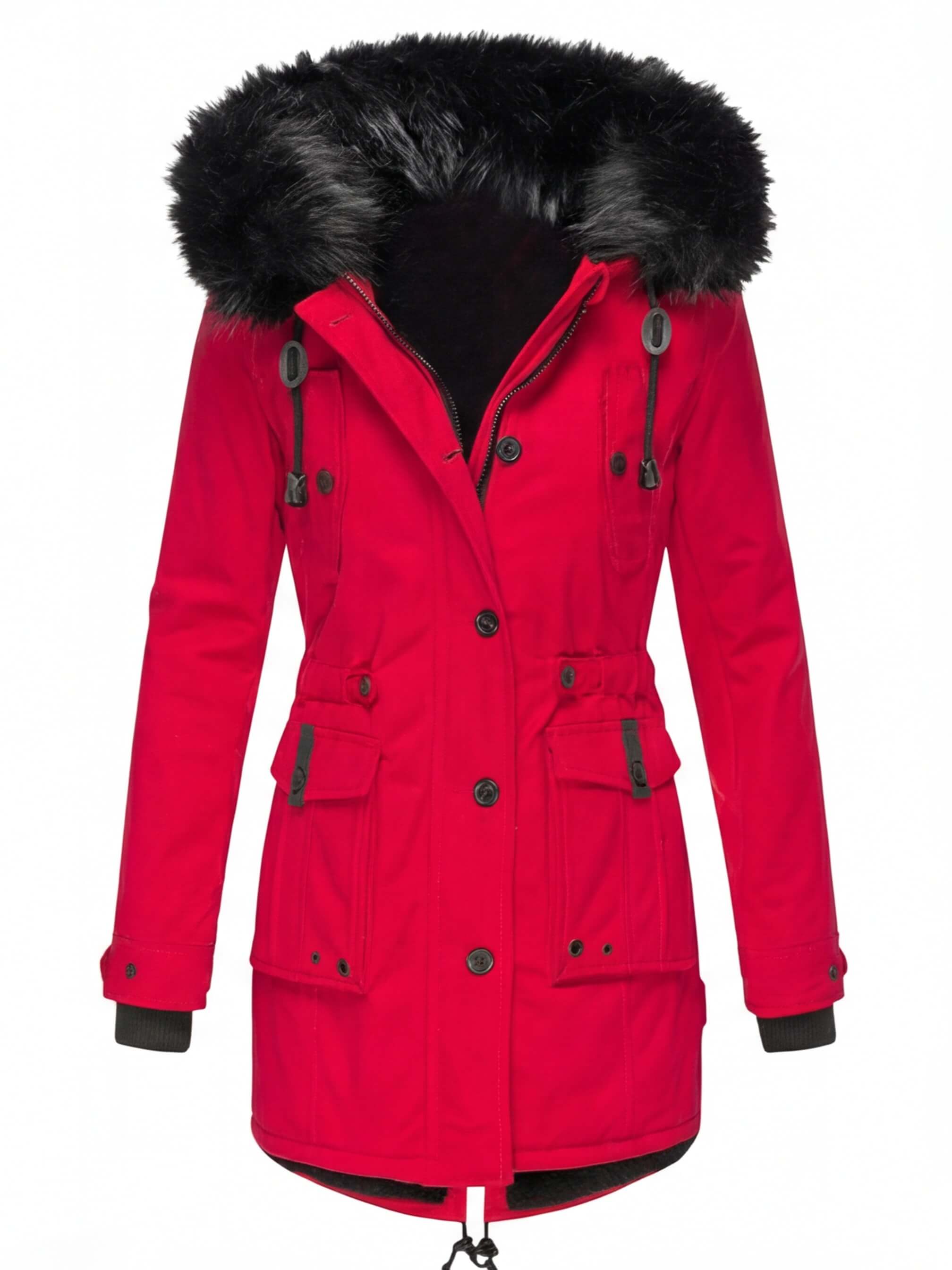 Damen Winterparka – Wasserabweisend & Warm Gefüttert mit Fellkapuze