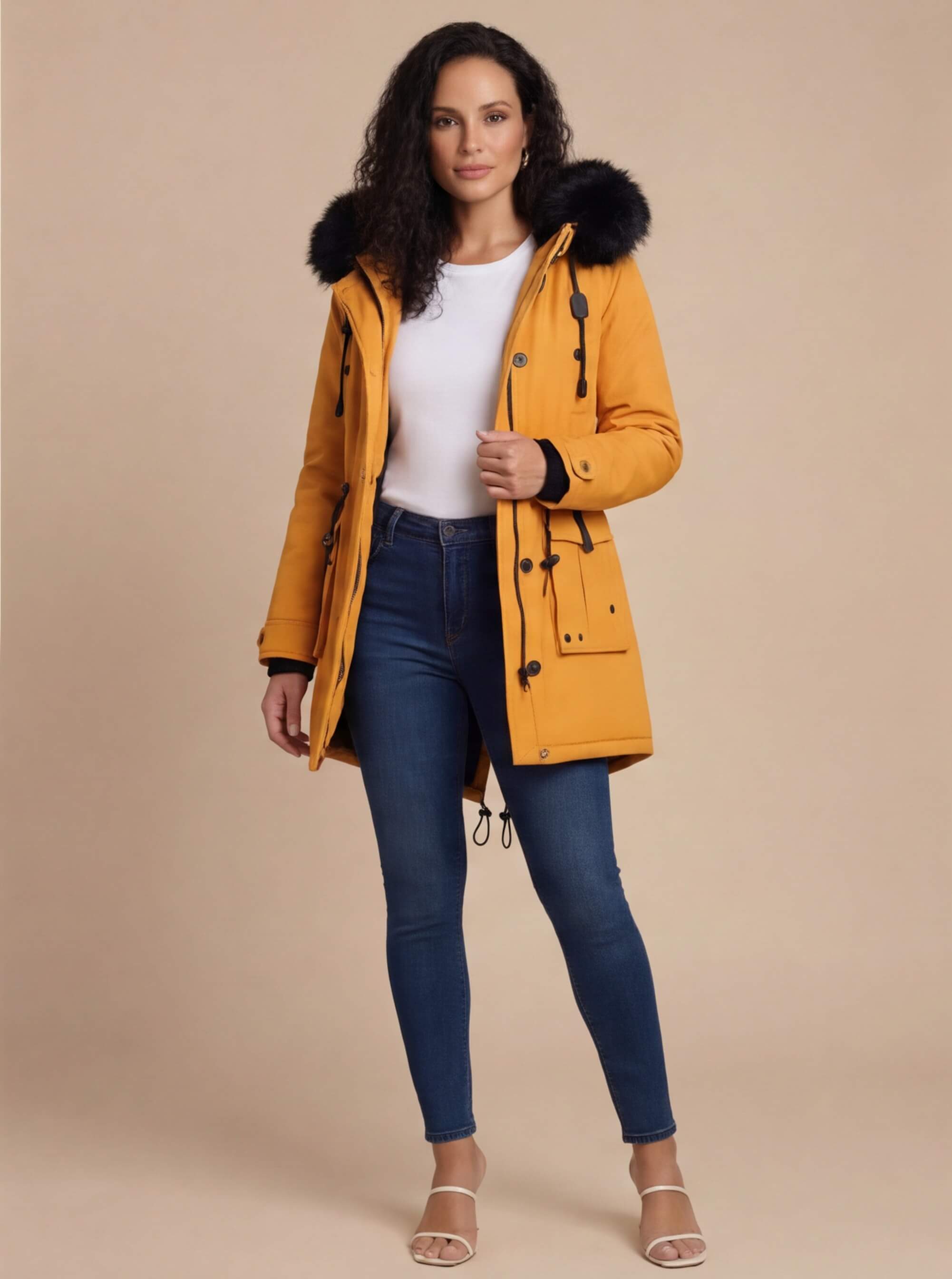 Damen Wintermantel – Lang, Wasserdicht & Warm