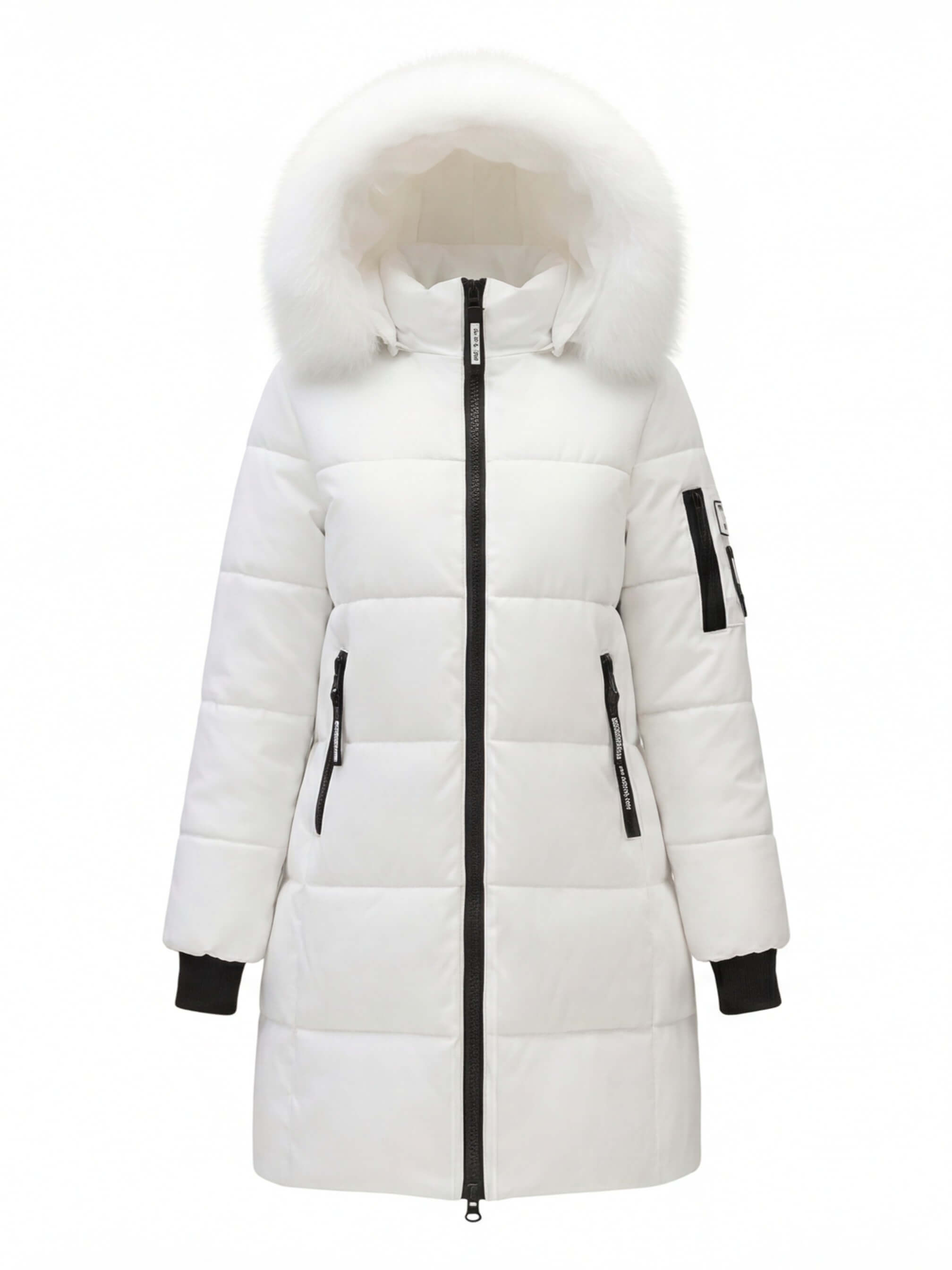 Damen Winterparka – Steppdesign mit Kunstfellkragen