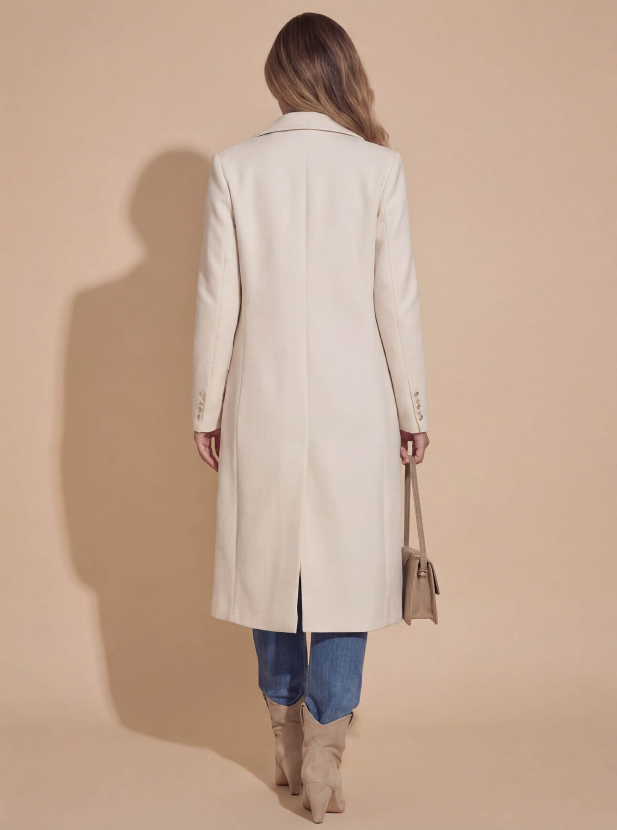 Damen Mantel – Eleganter Doppelreihiger Longcoat für Herbst & Winter