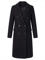 Damen Mantel – Eleganter Doppelreihiger Longcoat für Herbst & Winter