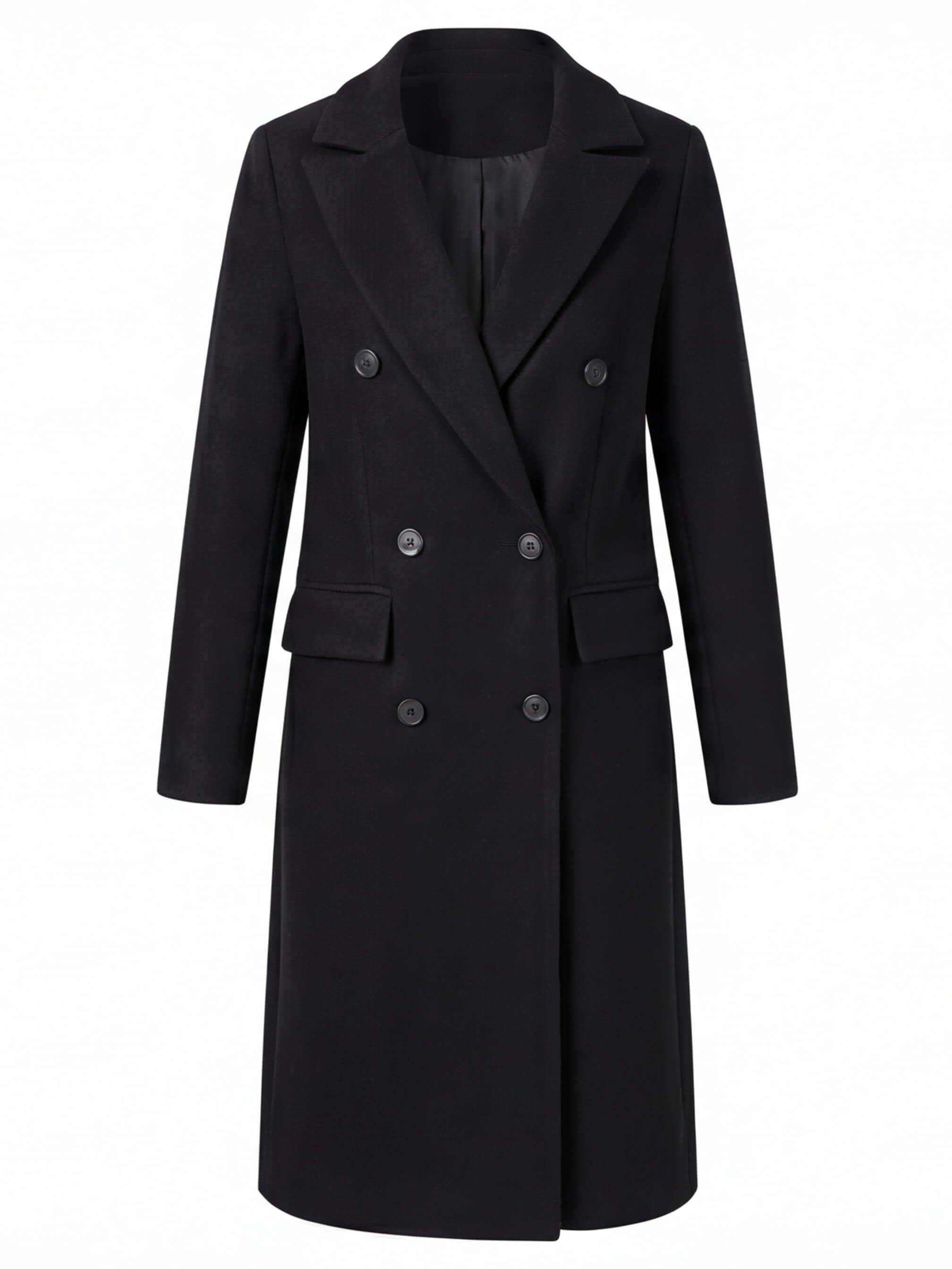 Damen Mantel – Eleganter Doppelreihiger Longcoat für Herbst & Winter