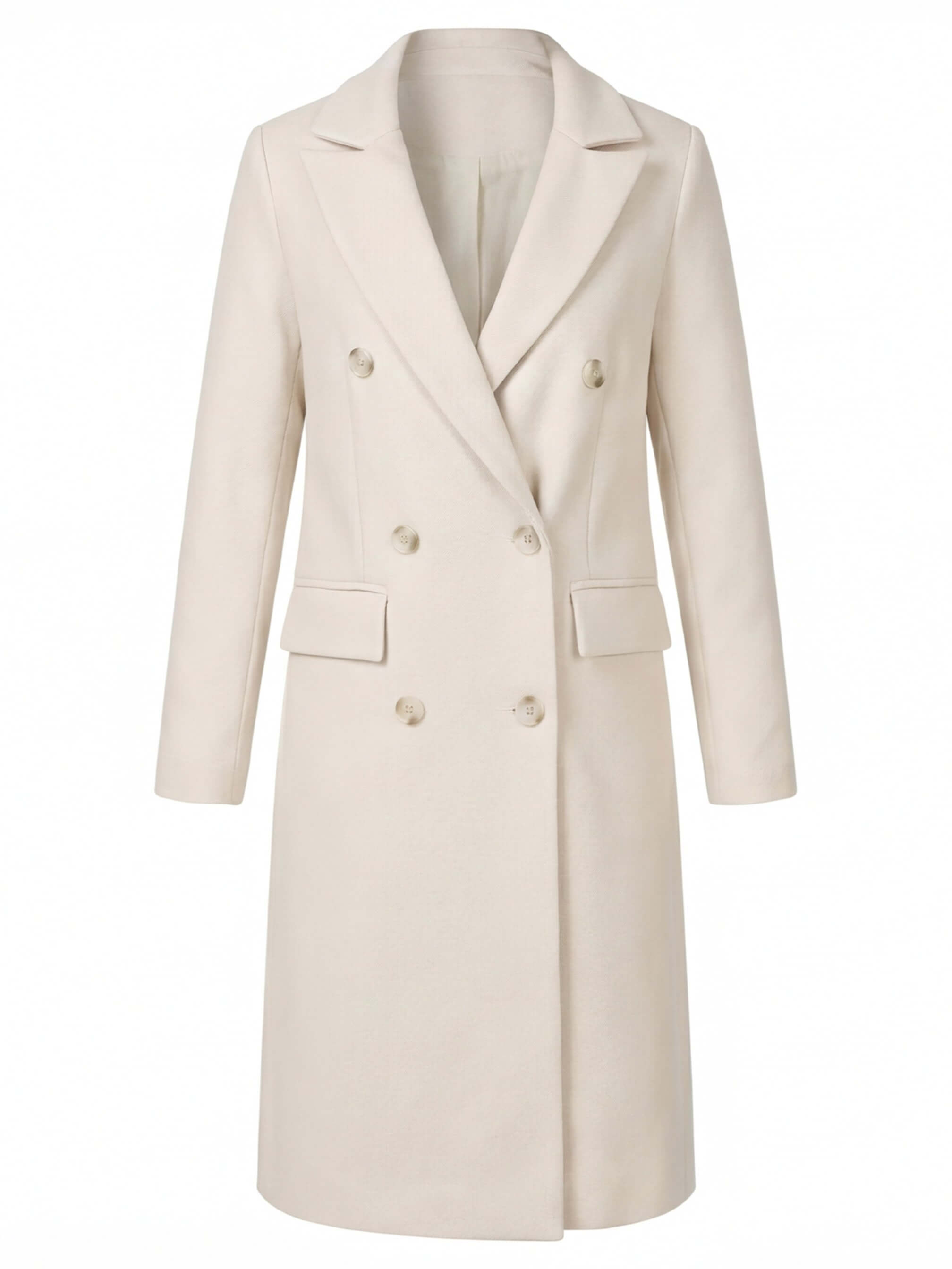Damen Mantel – Eleganter Doppelreihiger Longcoat für Herbst & Winter