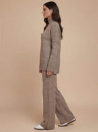 Damen Zweiteiler – Weiches Cozy Strickset mit Rollkragen