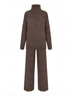 Damen Zweiteiler – Weiches Cozy Strickset mit Rollkragen
