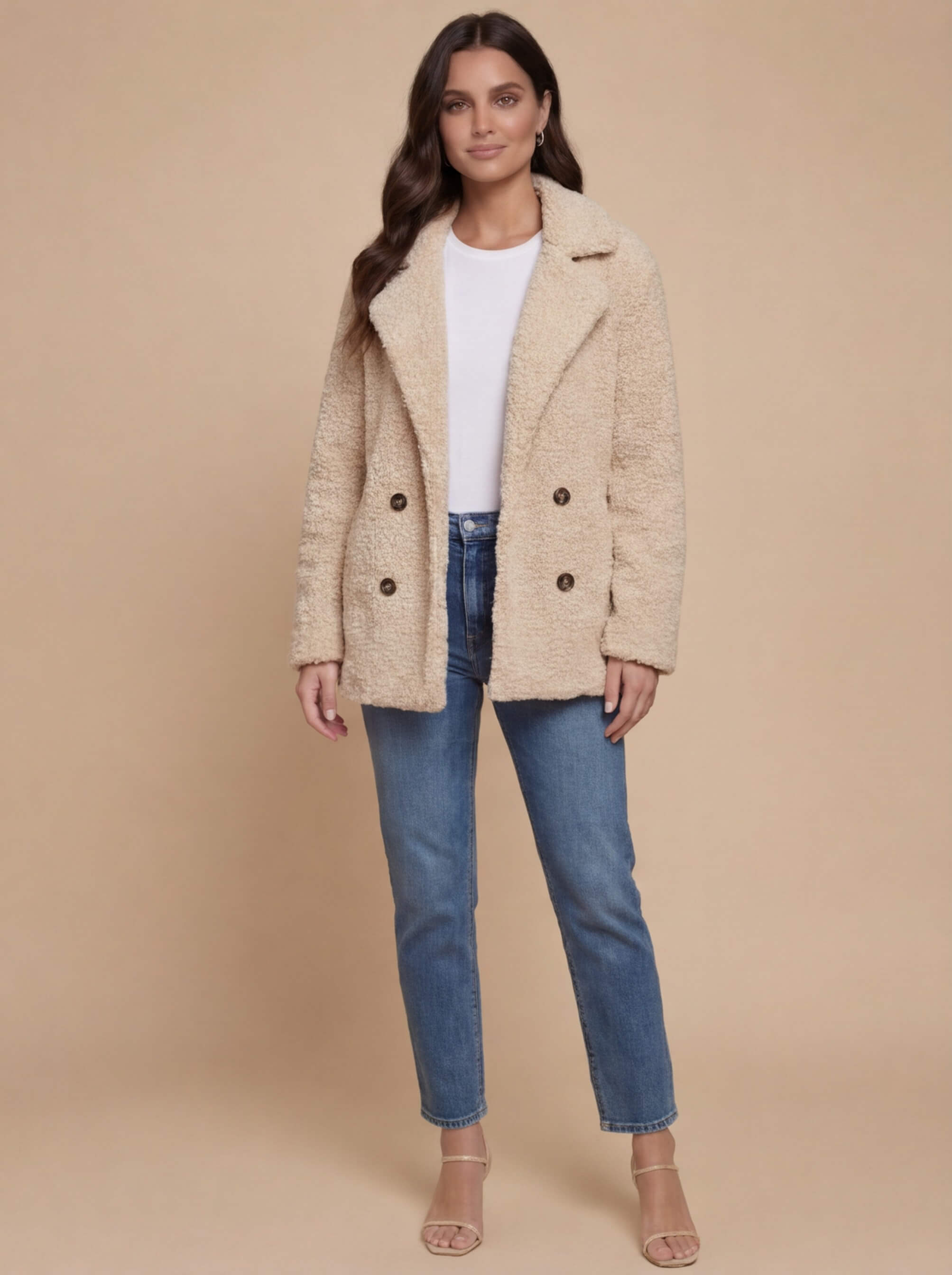 Damen Teddy Wintermantel – Kurz, Warm & Zeitlos