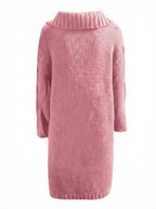 Damen Strickcardigan – Lang, Grob Gestrickt & Mit Knopfleiste