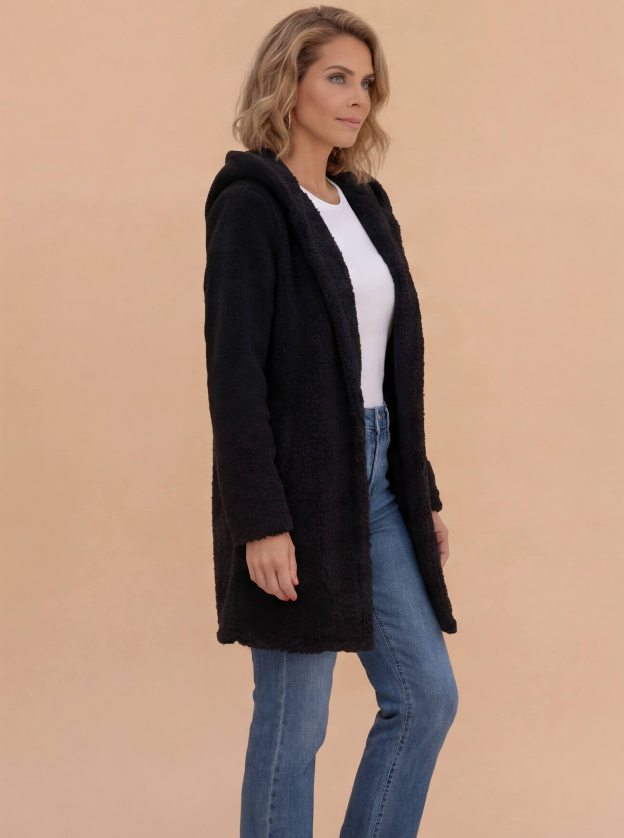 Damen Wintermantel – Kuscheliger Teddy Long Coat