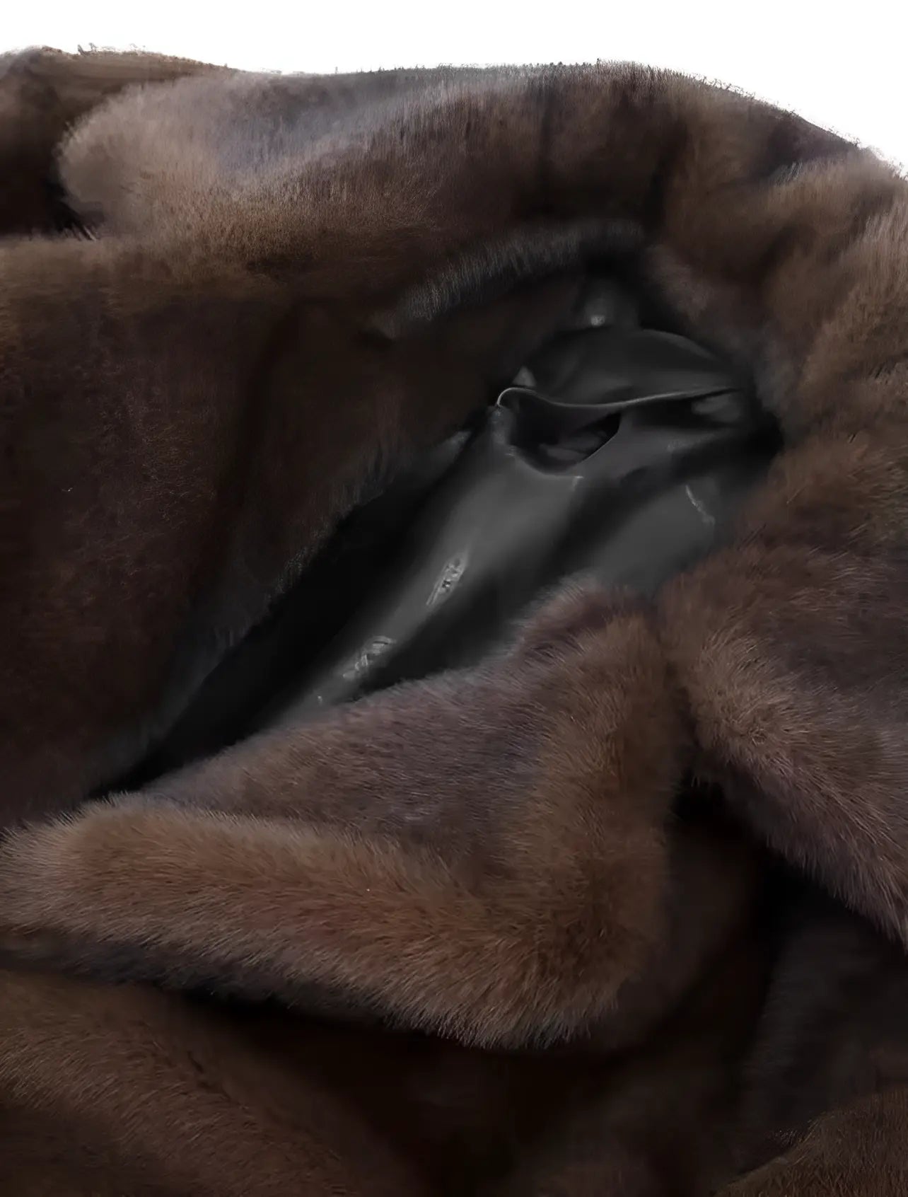 Damen Wintermantel – Langer Kuscheliger Kunstfell Mantel in Schokobraun