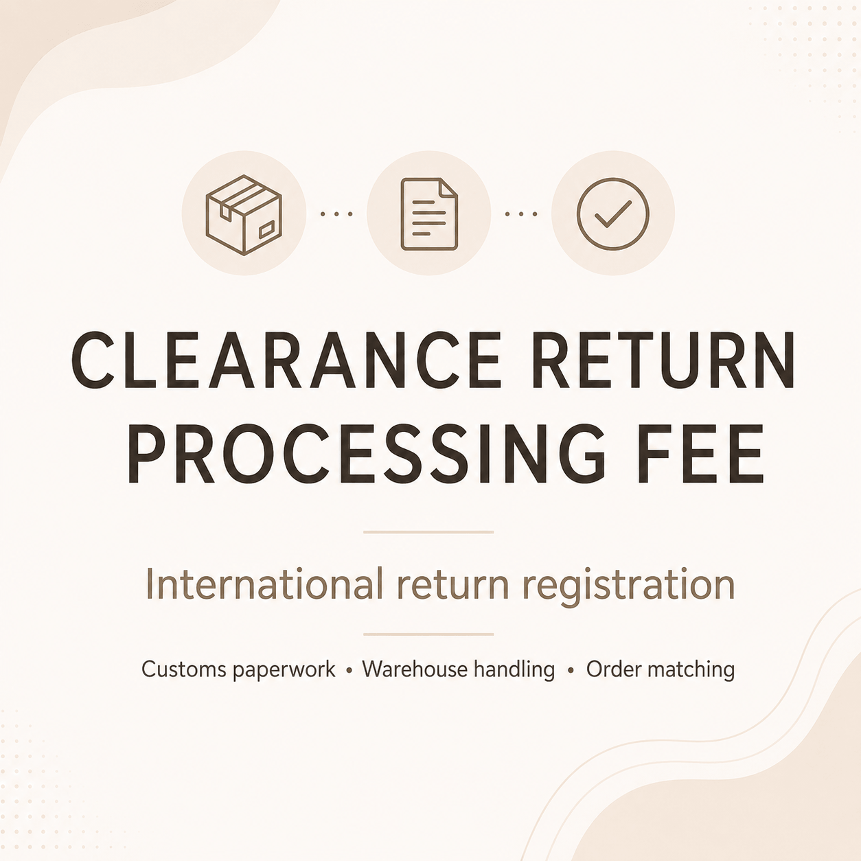 Frais de traitement des retours en liquidation