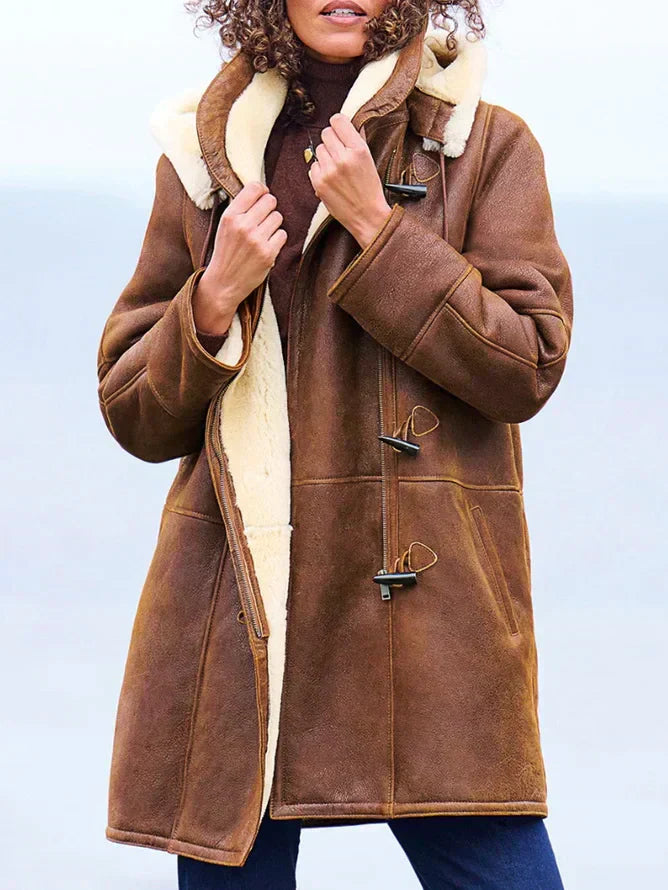 Melanie | Women’s Fleece Lined Hooded Vintage Coat, Warm & Stylish Winter Wear