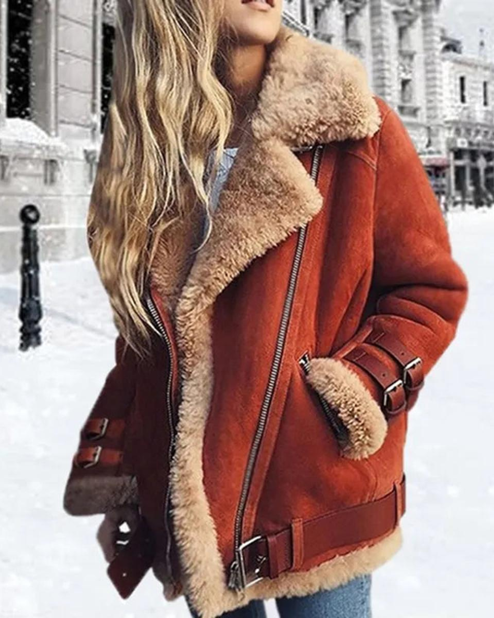 Damen Winter Bikerjacke – Warm, Modern & Mit Kuschelfutter