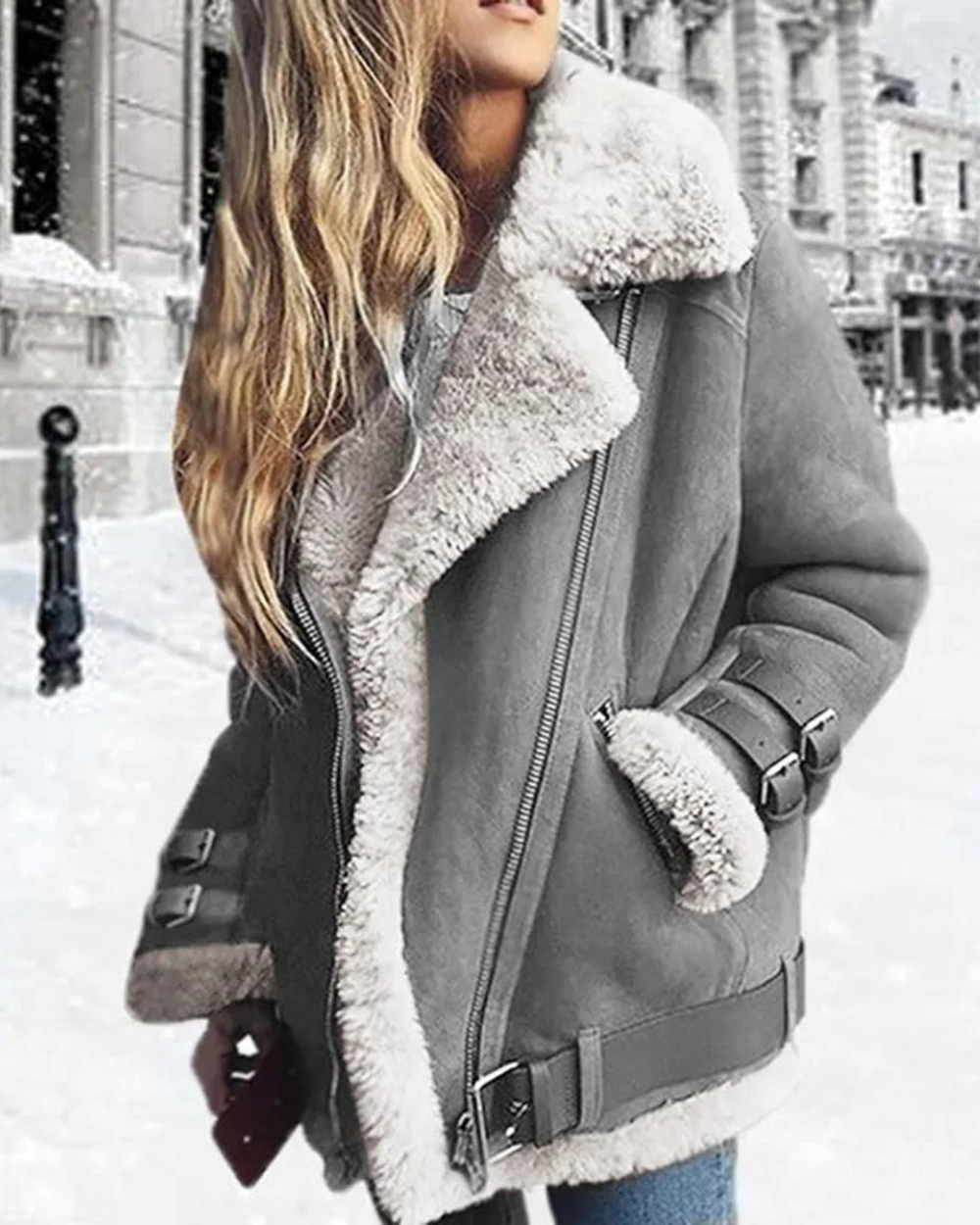 Damen Winter Bikerjacke – Warm, Modern & Mit Kuschelfutter