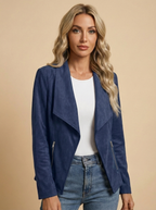 Damen Jacke mit offener Vorderseite – Wasserfall-Revers