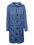 Damen Strickcardigan – Lang, Grob Gestrickt & Mit Knopfleiste