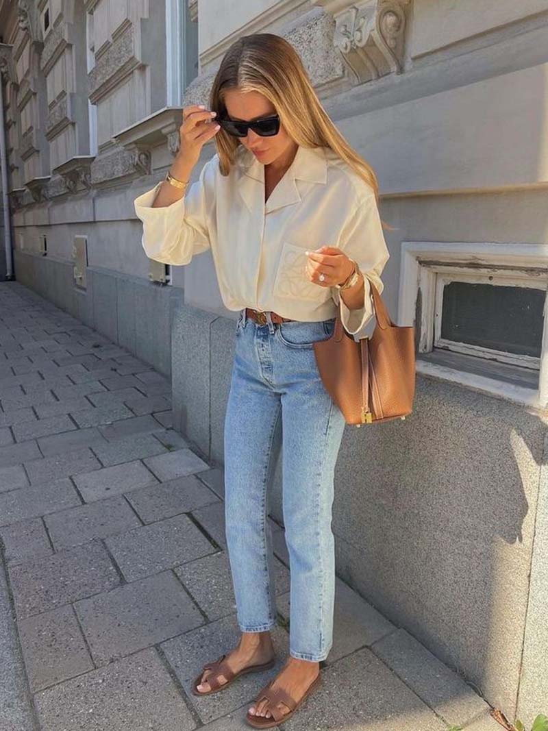 Damen Handtasche – Luxus Bucket Bag mit Goldschloss