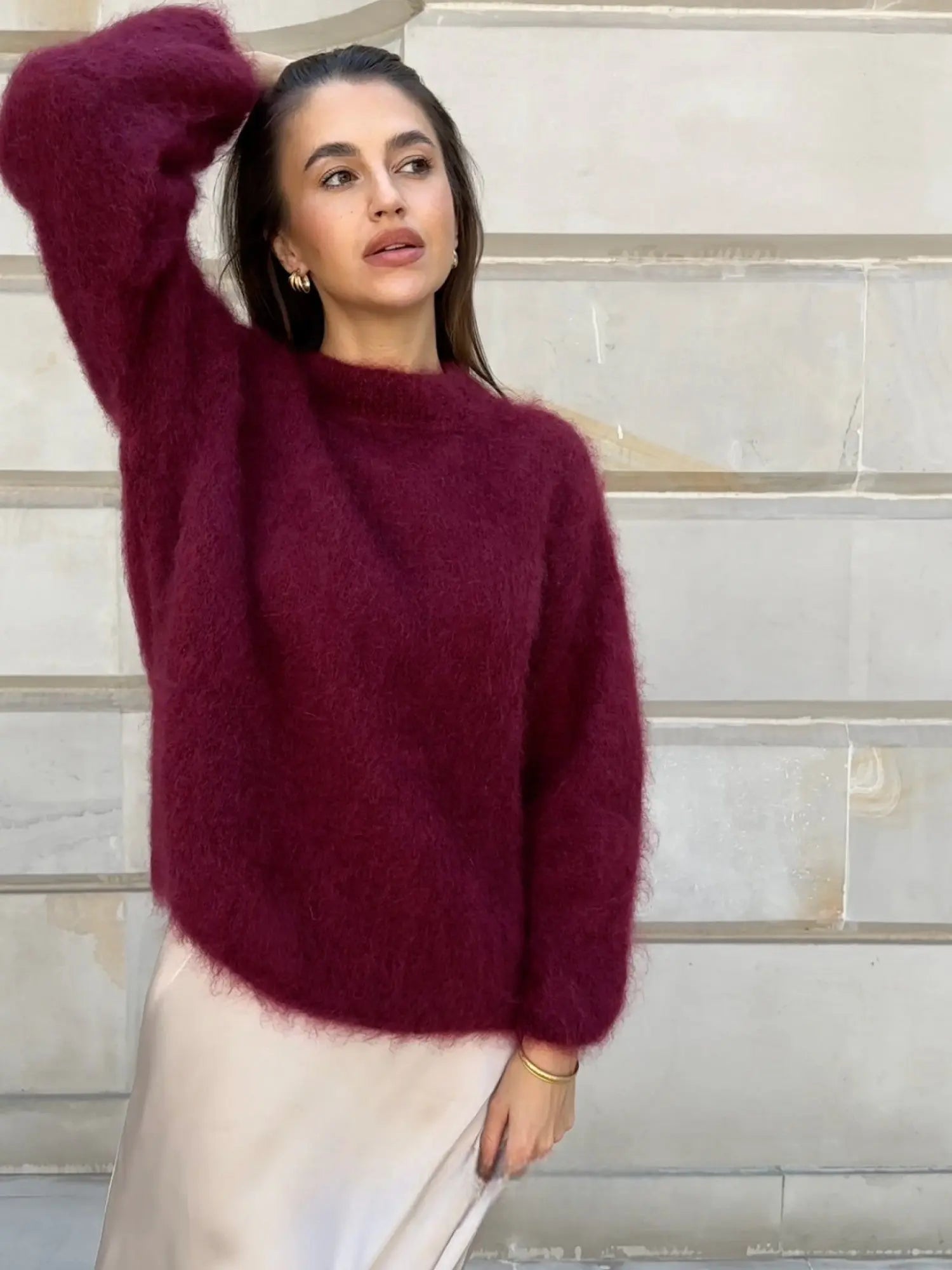 Damen Kuschelpullover – Weicher Flausch-Strick für Herbst & Winter