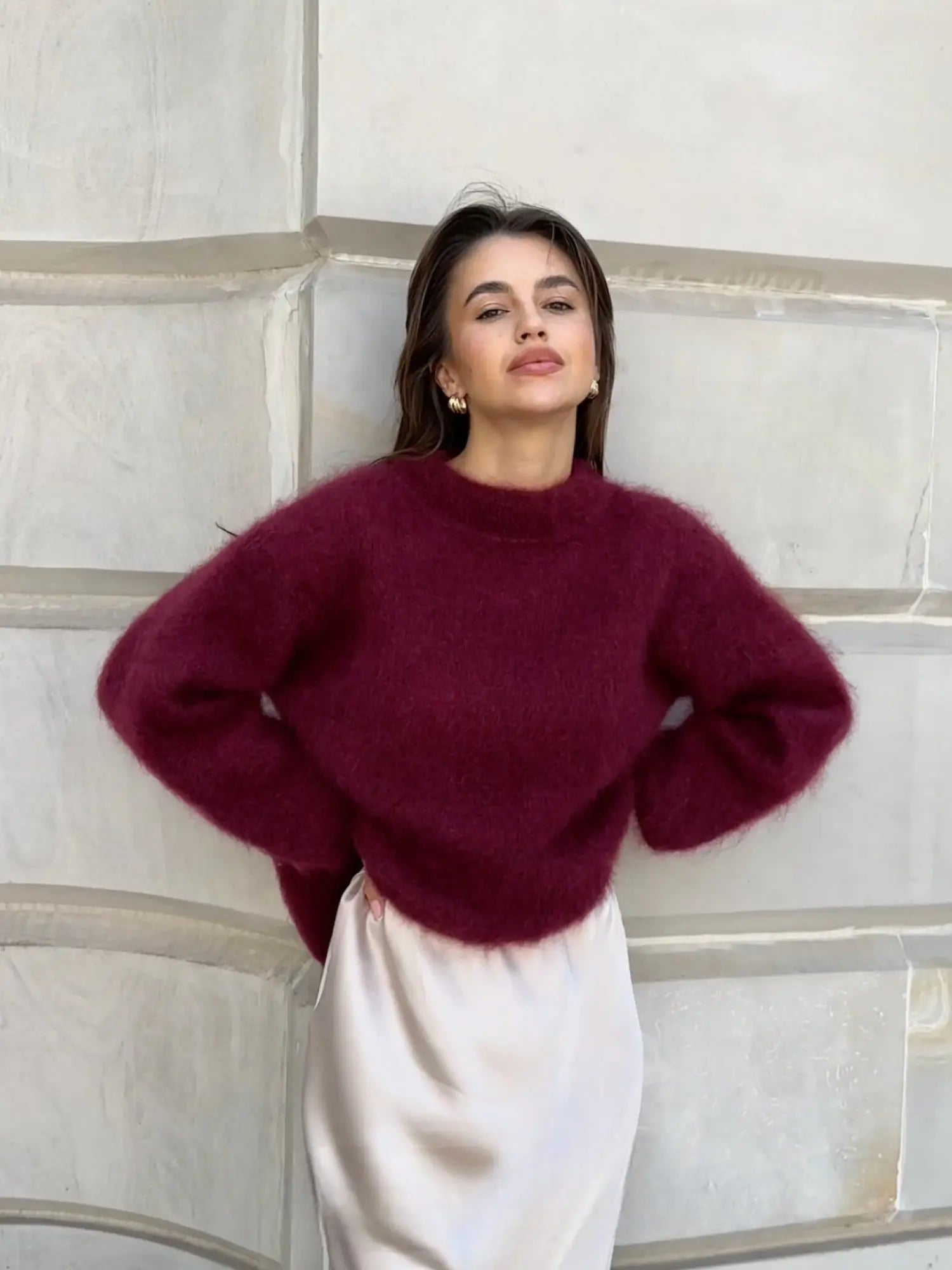 Damen Kuschelpullover – Weicher Flausch-Strick für Herbst & Winter