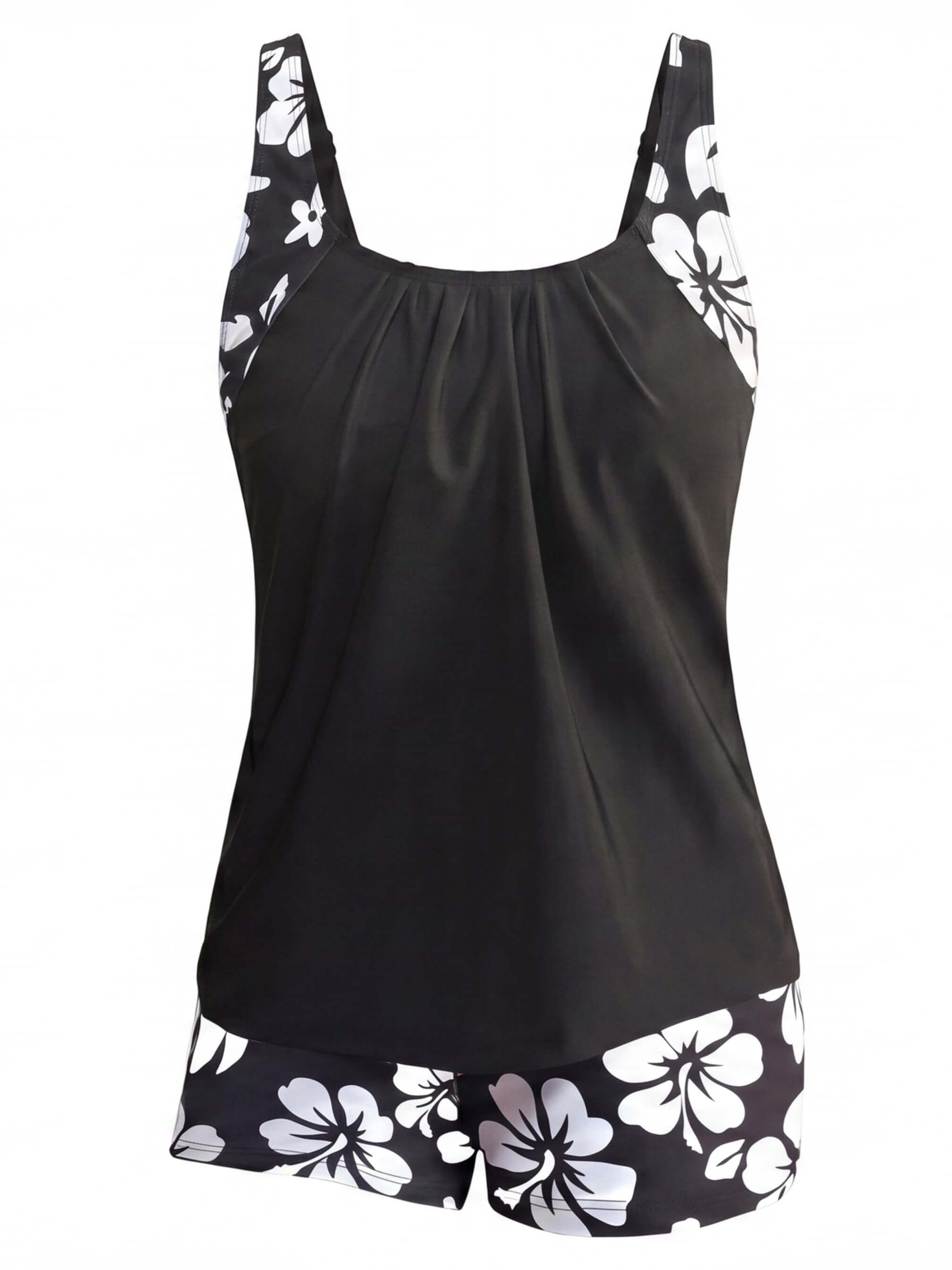 Damen-Tankini-Set mit Blumenmuster und Boyshort