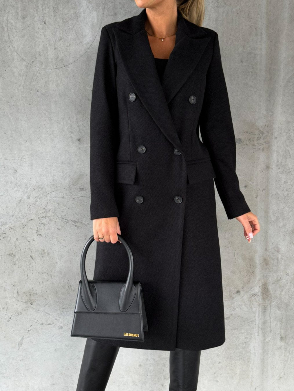 Damen Wollmantel – Eleganter Doppelreihiger Longcoat für Herbst & Winter
