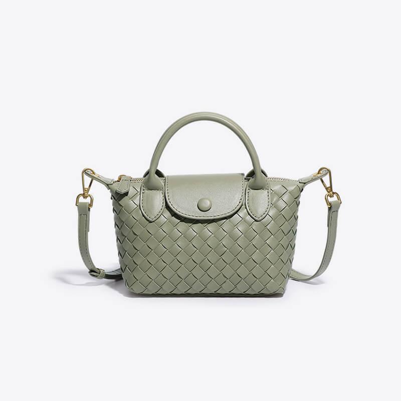 Damen Handtasche – Geflochtene Mini-Bag aus Kunstleder