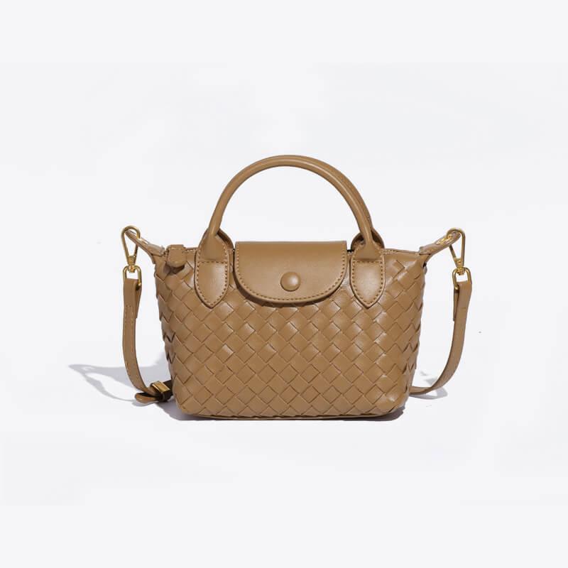 Damen Handtasche – Geflochtene Mini-Bag aus Kunstleder