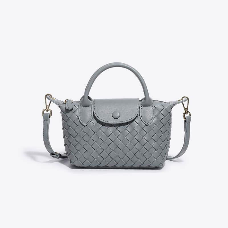 Damen Handtasche – Geflochtene Mini-Bag aus Kunstleder