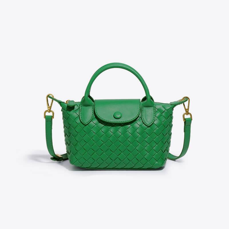 Damen Handtasche – Geflochtene Mini-Bag aus Kunstleder