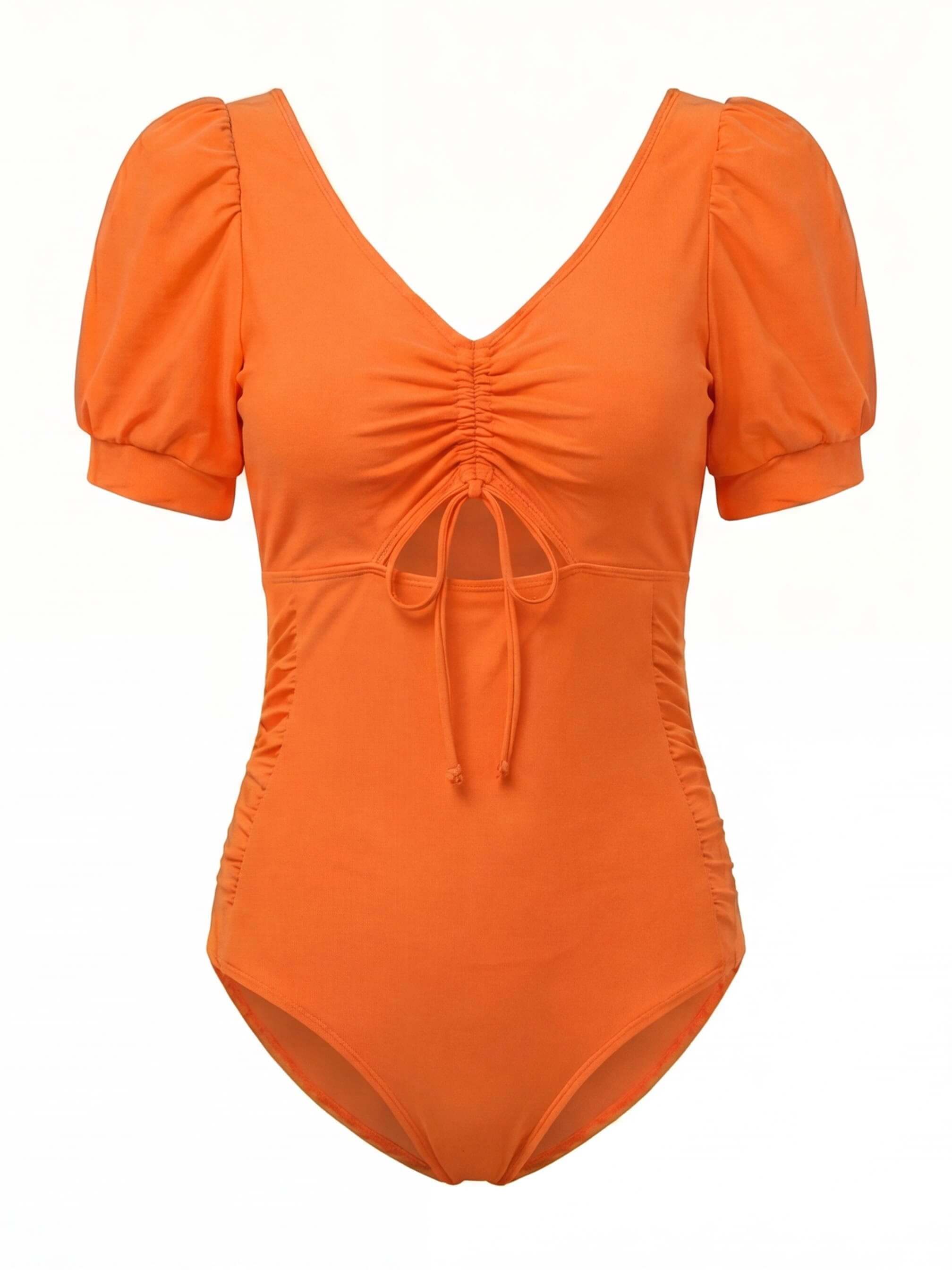 Damen-Badeanzug mit Puffärmeln und Cut-out-Detail
