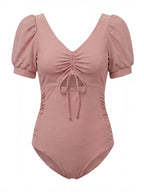 Damen-Badeanzug mit Puffärmeln und Cut-out-Detail