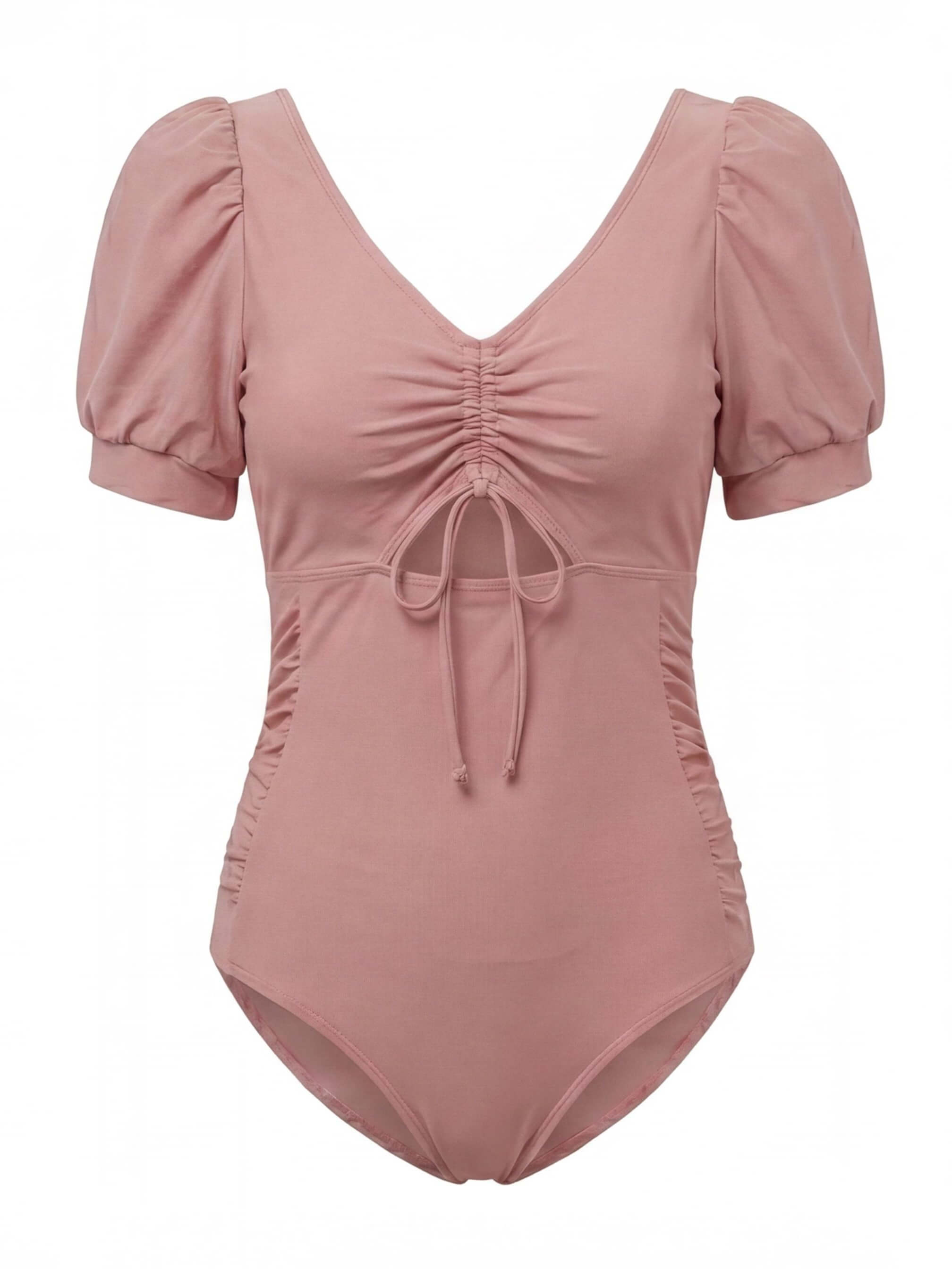 Damen-Badeanzug mit Puffärmeln und Cut-out-Detail