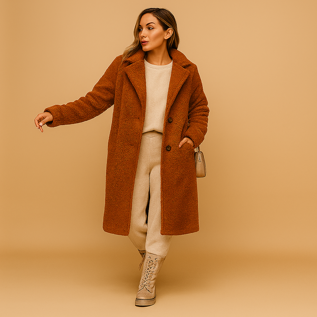 Damen Teddy Mantel – Weich Gefüttert & Kuscheliger Wintercoat